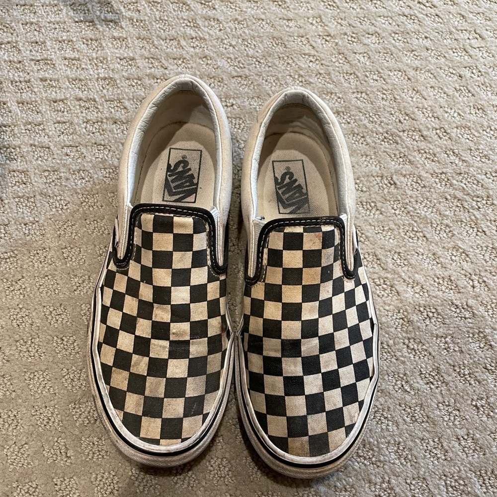 Vans Black/Off-White Checkerboard Slip-On Shoes